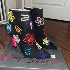 Betsey Johnson sparkly ankle boots